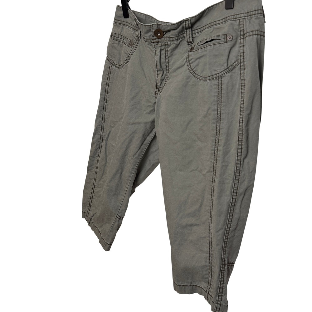 nobo Cropped Cargo Pants 13 Juniors Olive Green Outdoor Hiking Casual - Picture 2 of 6